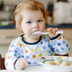 Muulaii Kids Spoons and Forks Toddler Utensils Plastics Reusable Silverware Baby Cutlery Set Feeding Dinnerware Utensils BPA Free Microwave Dishwasher and Freezer Safe