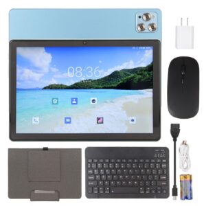 DAUERHAFT 10.1 Inch Tablet, 8GB RAM 256GB ROM Blue 16MP Rear Camera 10.1 Inch Tablet PC Quad Core Processor FHD Screen for Work for Learning (US Plug)