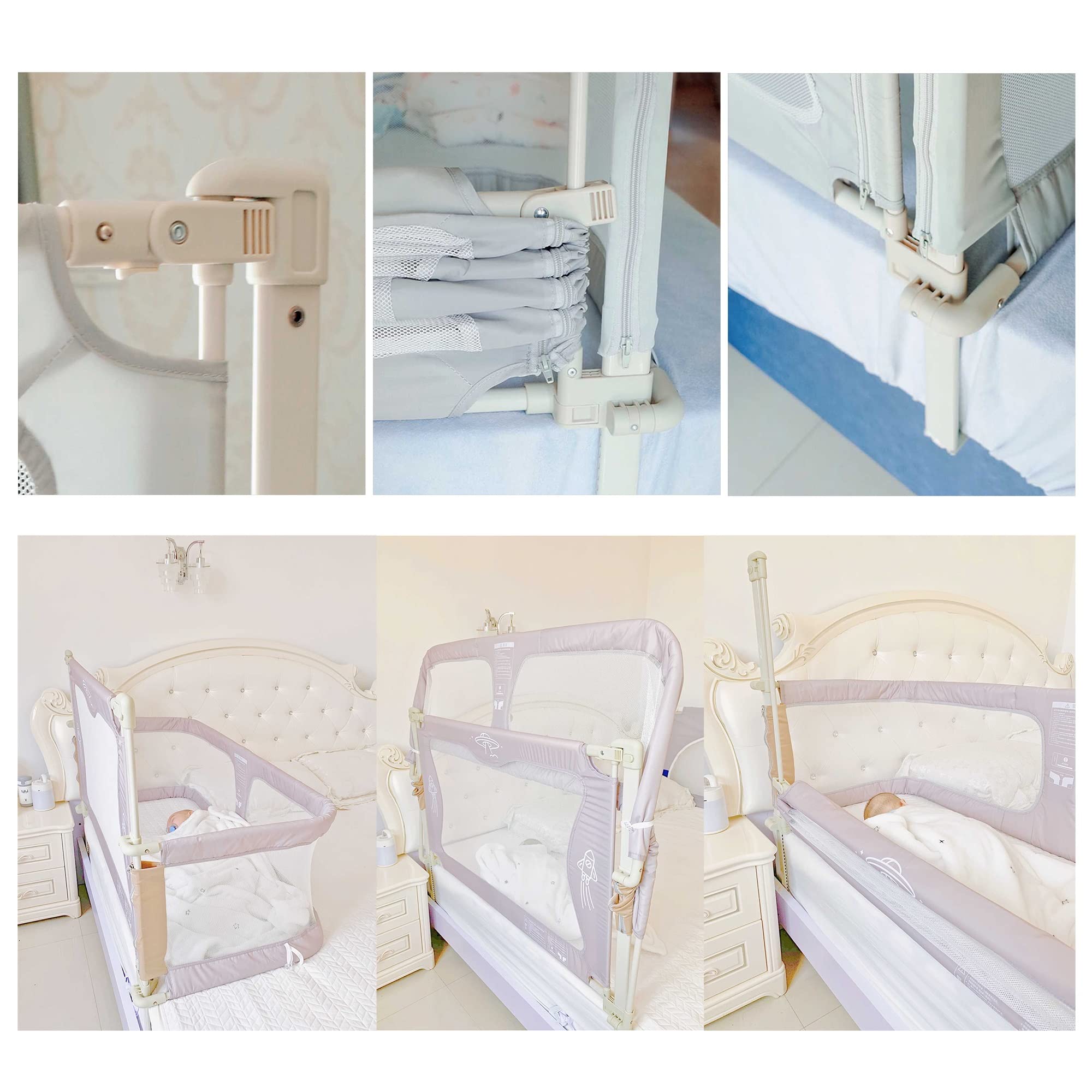 3 In 1 Baby Bedside Crib, Portable Crib,120x50cm,for Cosleeping Baby Bed,next To Me Crib,baby Side Sleeper, For Cosleeper In Bed,soft Washable Liner Cover And Sturdy Aluminum Alloy,Easy To Assemble (