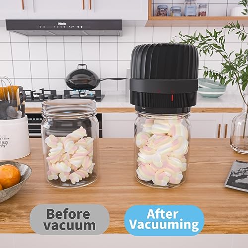 KITOOL Electric Mason Jar Vacuum Sealer Kit for Wide-Mouth & Regular-Mouth Mason Jars, Food Saver Vacuum Canning Sealer Machine Includes 16 Jar Lids