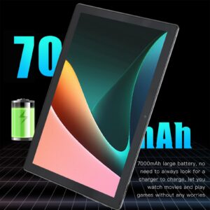 DAUERHAFT Tablet, Dual Speakers 8 Core Front Rear Camera for Android 10.1in Tablet for Work School (US Plug)