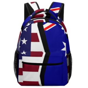 united states and australia flag travel backpack lightweight shoulder bag daypack for work office