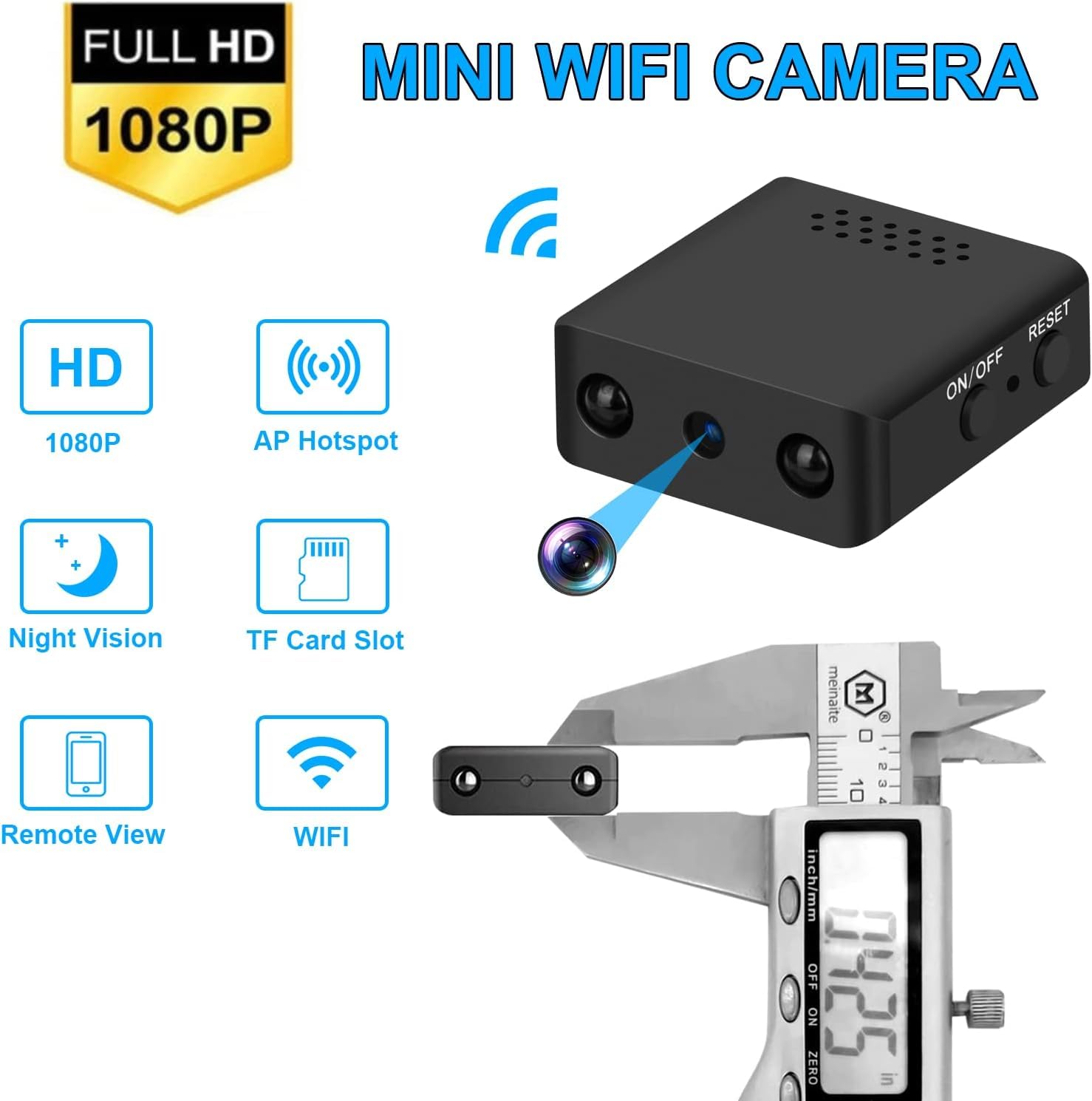 Home WiFi Security Camera Wireless Indoor Outdoor Body Cameras Nanny Cam Smart Baby Cams Pet Dog Cat 1080P Remote Portable Phone APP Room