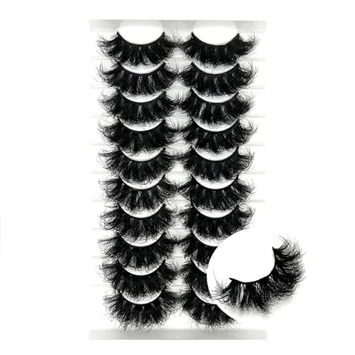 IFSOWDRA Dramatic Mink Lashes Thick Soft 20mm Volume 3D Mink Eye Lashes Pack 25mm Long False Eyelashes Full Strip Lashes That Look Like Extensions