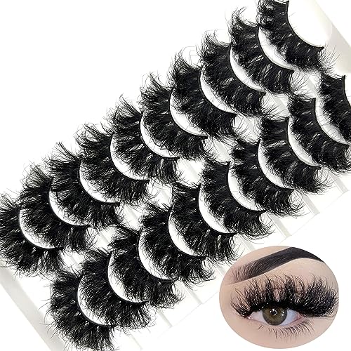 IFSOWDRA Dramatic Mink Lashes Thick Soft 20mm Volume 3D Mink Eye Lashes Pack 25mm Long False Eyelashes Full Strip Lashes That Look Like Extensions