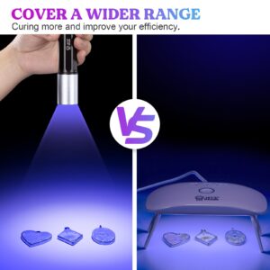 LET'S RESIN UV Light for Resin Curing, Portable Mini 365nm UV Flashlight Black Light, Faster Cure LED Waterproof UV Lamp Rechargeable for Resin Molds, Pet Urine, Dry Stains, Bed Bug