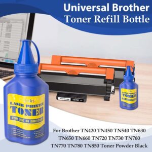 Cisinks Black Universal Toner Refill Alternative for Brother TN420 TN450 TN540 TN660 TN720 Toner Powder - Pack of 2