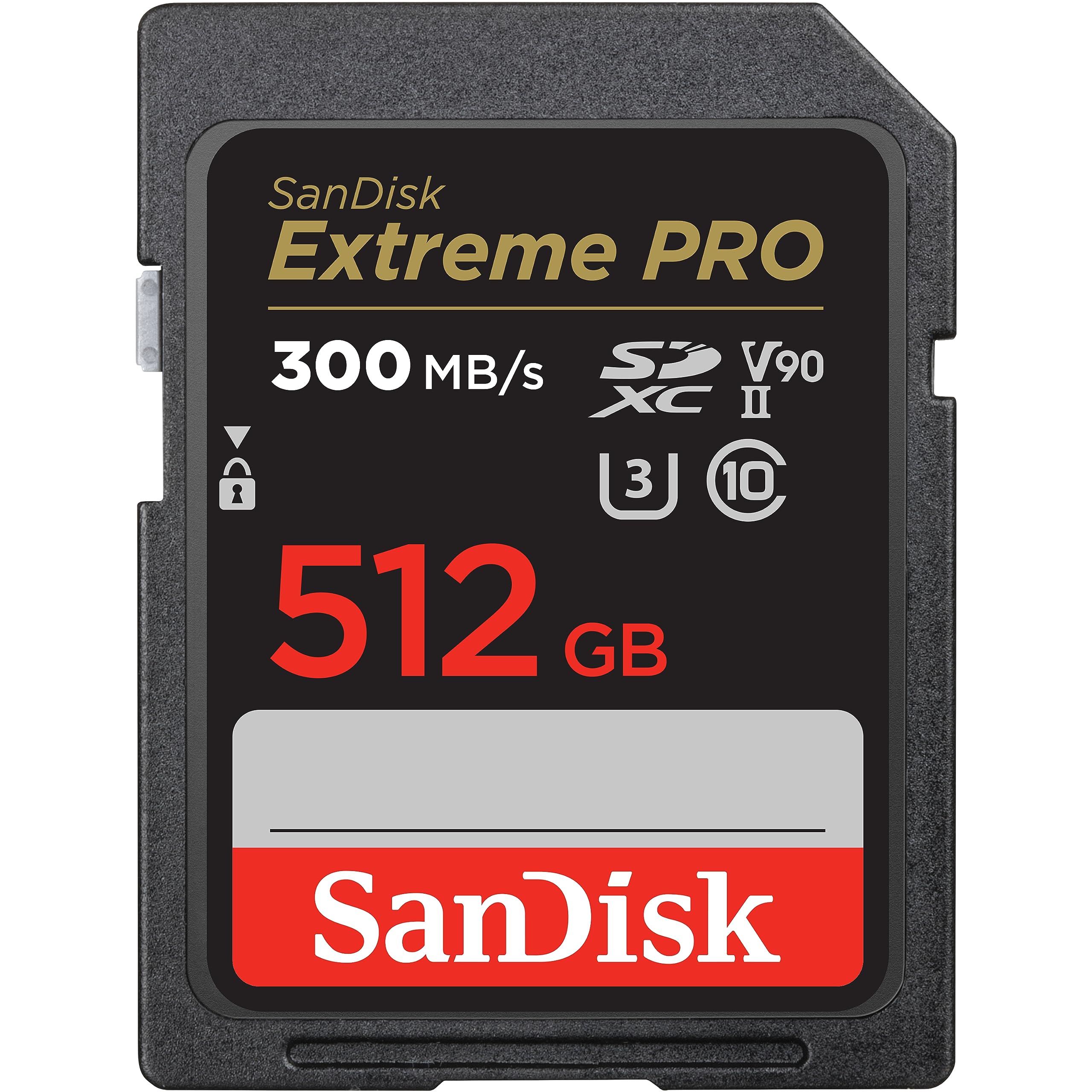 SanDisk 512GB Extreme PRO SDXC UHS-II Memory Card - C10, U3, V90, 8K, 4K, Full HD Video, SD Card - SDSDXDK-512G-GN4IN