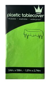 royal7 3 pack lime green, rectangle disposable plastic tablecloth for picnic, birthday, bbq, party, wedding (lime green, rectangle, 54in. x108in.)
