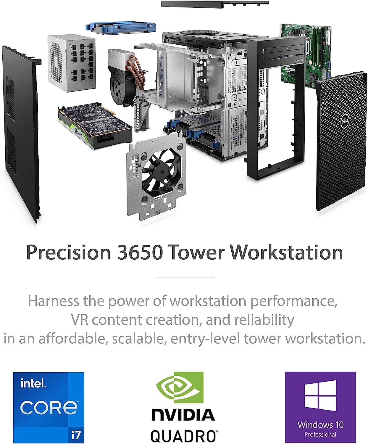 Dell Precision 3650 Desktop Tower Workstation Intel Core i7-11700 (8-Core) 64GB RAM 2TB PCIe SSD NVIDIA Quadro T1000 Windows 10 PRO (Renewed)