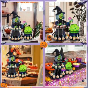 2 Set Halloween Witch Cupcake Stand Decorations, 3 - Tier Cardboard Cauldron Tray Holder Plus 24 Cake Toppers Birthday Party Supplies Decor（Assembly Needed）