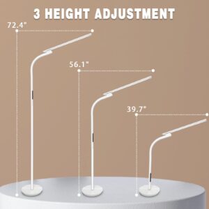 Fistone LED Floor Lamp, Floor Lamps with Stepless Adjustable 3000K-6000K Colors & Brightness, Remote & Touch Control Reading Floor Lamps, Adjustable Gooseneck Standing Floor Lamp for Bedroom Office