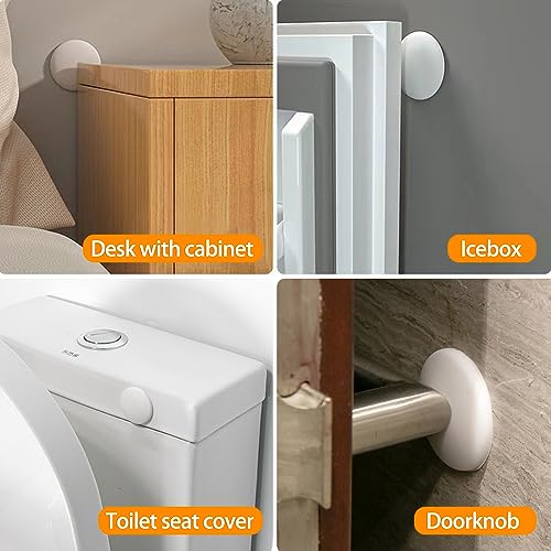 10-Pack Round Door Knob Wall Protector 1.57" White Door Stoppers Wall Protector with Strong Self-Adhesive, Quiet,Shock Absorbing Wall Protectors from Door Knobs for Bedroom, Kitchen, Office