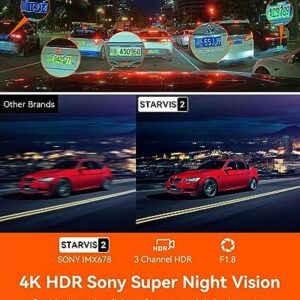 [ Bundle-3 Items: Vantrue N4 Pro 4K 3CH + 512GB SD Card + Hardwire Kit ] True 4K Wi-Fi 3-Channel Dashcam, STARVIS 2 IMX678 Night Vision, Infrared Cabin Camera, Voice Control GPS Car Cam for Uber