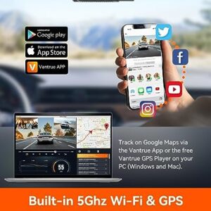 [ Bundle-3 Items: Vantrue N4 Pro 4K 3CH + 512GB SD Card + Hardwire Kit ] True 4K Wi-Fi 3-Channel Dashcam, STARVIS 2 IMX678 Night Vision, Infrared Cabin Camera, Voice Control GPS Car Cam for Uber