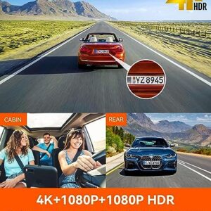 [ Bundle-3 Items: Vantrue N4 Pro 4K 3CH + 512GB SD Card + Hardwire Kit ] True 4K Wi-Fi 3-Channel Dashcam, STARVIS 2 IMX678 Night Vision, Infrared Cabin Camera, Voice Control GPS Car Cam for Uber