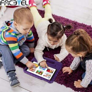 FACETEL Kids Tablet 8 inch Android 13 Tablet for Kids 7GB RAM 64GB ROM TF 512GB Parental Control, Puzzle Game, Bluetooth, Education, Dual Camera, Toddler Tablet with 3600mAh Netflix YouTube, Purple