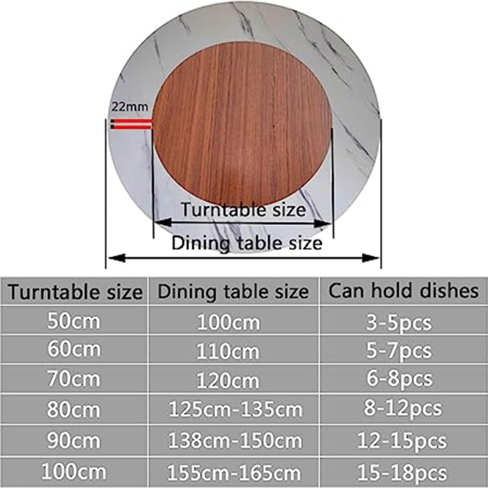 VERDDE Tempered Glass Lazy Susan 20in 30in Turntable 360 Degree Swivel Round Dining Table Large Tabletop Serving Plate - 360 Degree Swivel (Size : 70cm/28in)