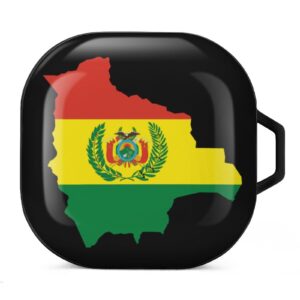 flag map of bolivia print cover compatible for galaxy buds 2 pro/galaxy buds 2/ galaxy buds pro/galaxy buds live carrying protector case
