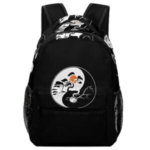 yin yang bonsai tree lightweight travel backpack for unisex casual laptop bookbag for camping