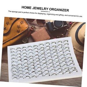 NOLITOY 16 Pcs Box Jewelry Box Pad Foam Ring Holder Insert Jewelry Insert Pad Jewelry Display Ring Displays for Selling Jewelry Showcase Pads Jewelry Tray White Jewelry Rack Sponge Mosaic