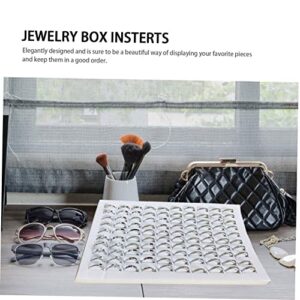 NOLITOY 16 Pcs Box Jewelry Box Pad Foam Ring Holder Insert Jewelry Insert Pad Jewelry Display Ring Displays for Selling Jewelry Showcase Pads Jewelry Tray White Jewelry Rack Sponge Mosaic