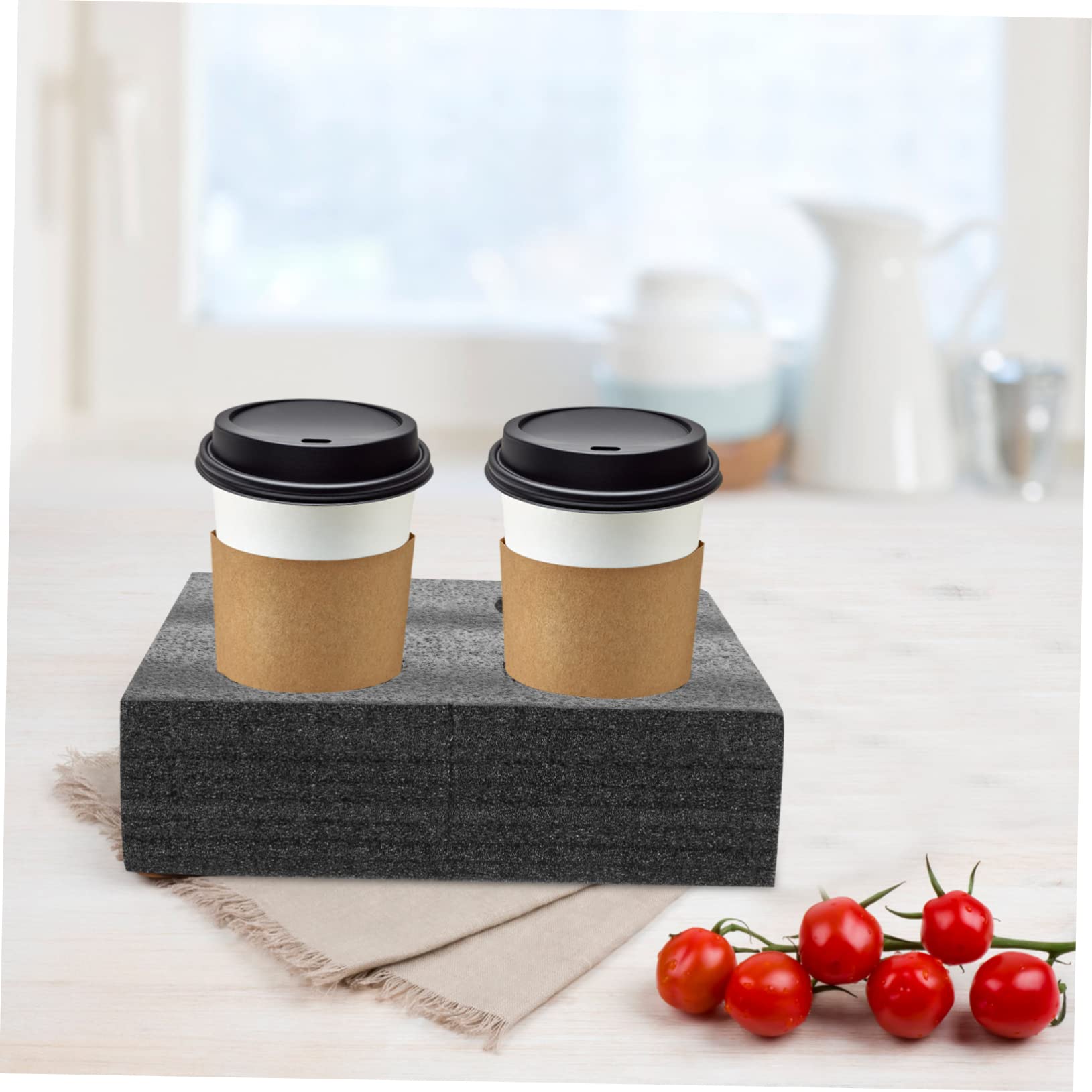 VANZACK 4pcs Drink Cup Holder 6 Cup Carrier Cup Holder Tray Coffee Cup Holders Beverage Carrier Cup Stand Foam Coffee Cups Beverage Takeout Accessories Pearl Cotton Milk Tea Cup Mala Tang