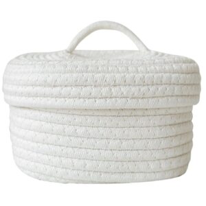 amosfun basket cotton rope woven basket multi-functional household woven container nordic style storage basket hamper