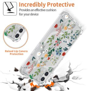 KOARWVC Case for Nothing Phone 2 Case, A065 with HD Screen Protectors, Clear with Design TPU Shock Absorption Slim Garden Floral Pattern Protective Back Cover Cases for Nothing Phone 2 Spring Floral