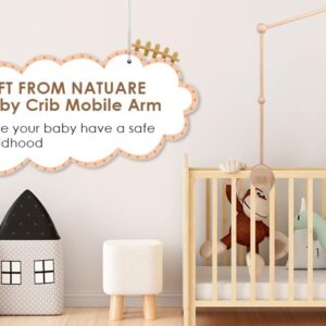 Baby Crib Mobile Arm - 30 Inch Wooden Mobile Arm for Crib Mobile Hanger for Crib Baby Girl Nursery Decor (Arm-01)