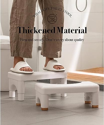 Toilet Stool,Poop Stool Adult for Bathroom Toilet Stool Squat Adult (White, Plastic Feet)