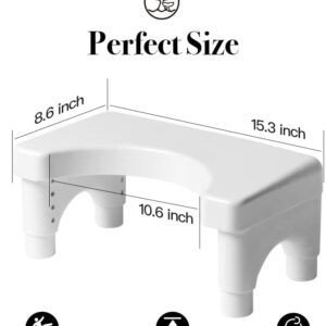 Toilet Stool,Poop Stool Adult for Bathroom Toilet Stool Squat Adult (White, Plastic Feet)