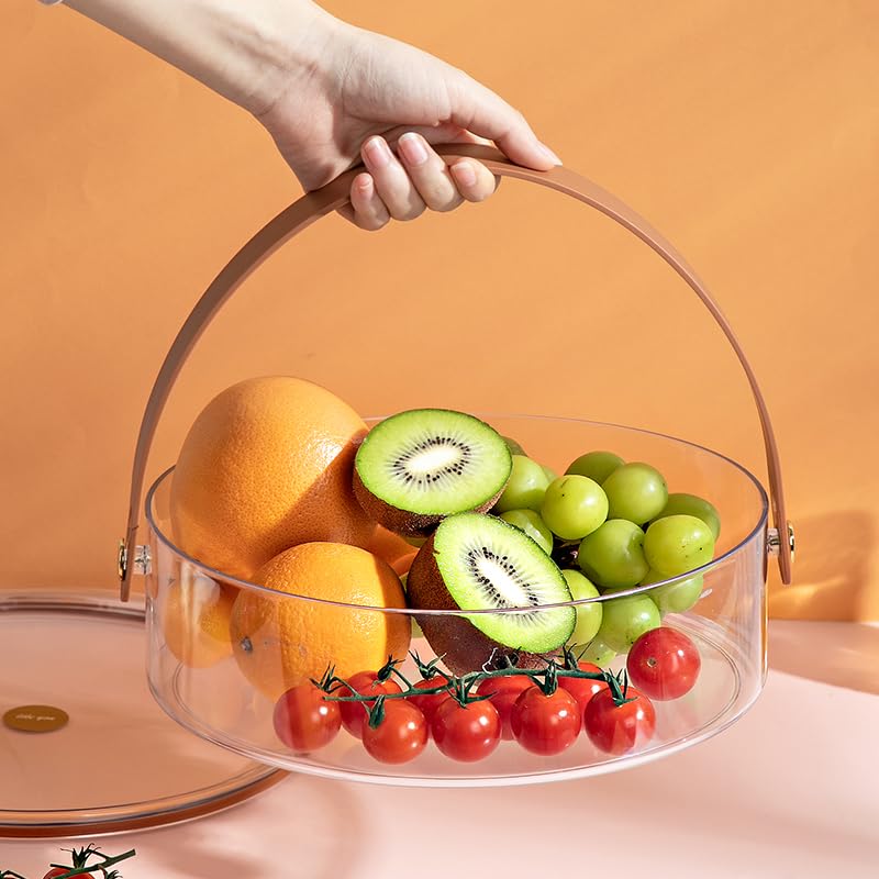 Divided Serving Tray with Lid and Handle Snackle Box Charcuterie Container Portable Snack Platters Clear Organizer for Candy, Fruits, Nuts, Snacks, for Parties, Entertaining, Picnic