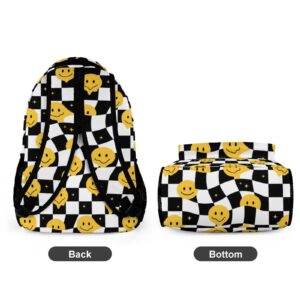 Juoritu Funny Smile Faces Geometry Prints Backpack, Lightweight Casual Backpack, Bookbag for Men Women