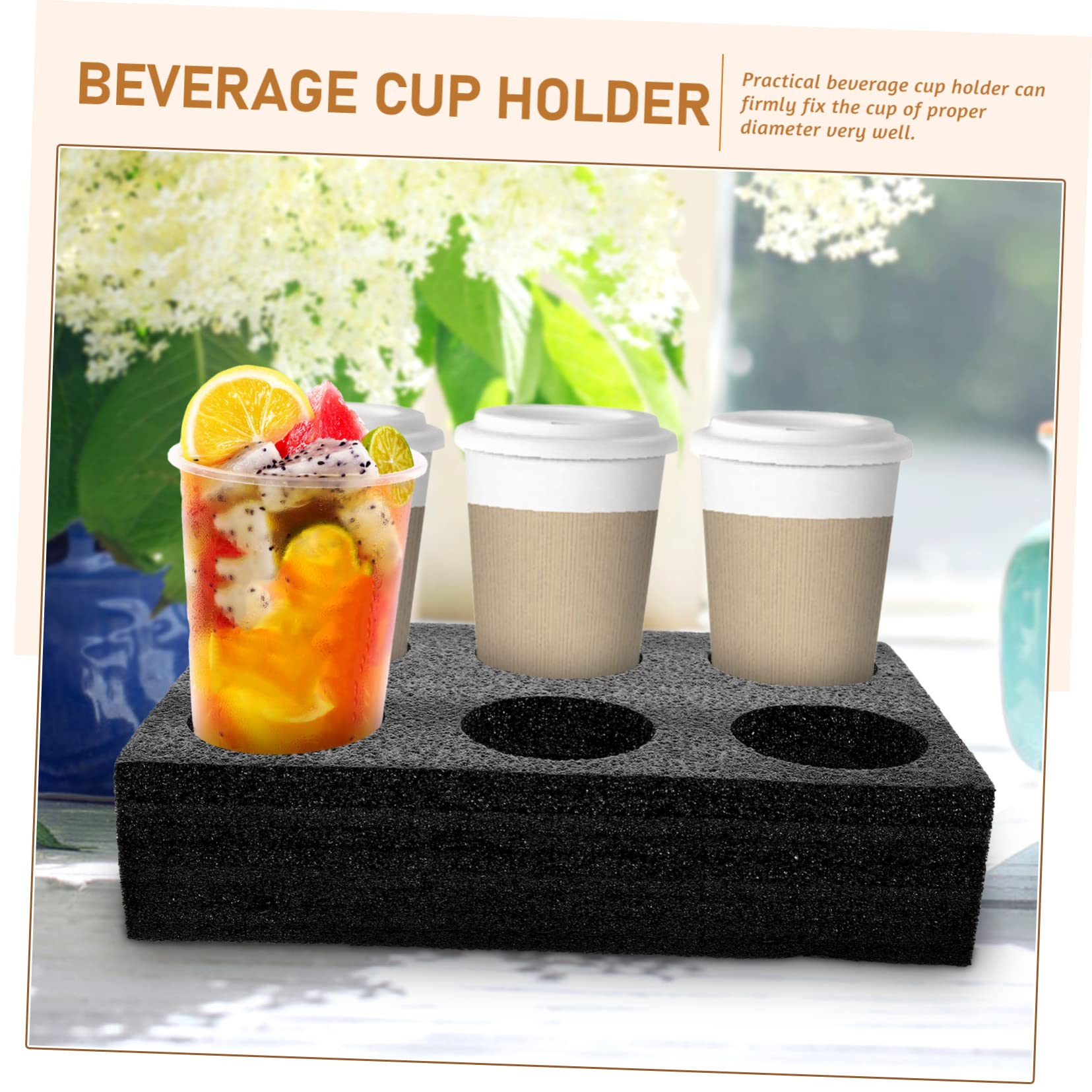 Anneome Milk Tea Cup Holder Coffee Mugs to Go Coffee Holder Milk Tea Carrier Tv Room Drink Tray Takeout Cup Holder Drink Holder Drinks Couch Epe Disposable Takeaway Cup re-usable