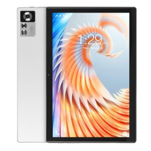 DAUZ 10.1 Tablet, 8GB RAM 256GB ROM White 7000mAh 100‑240V Octa Core 4G Unlocked HD Tablet for Student Office (US Plug)