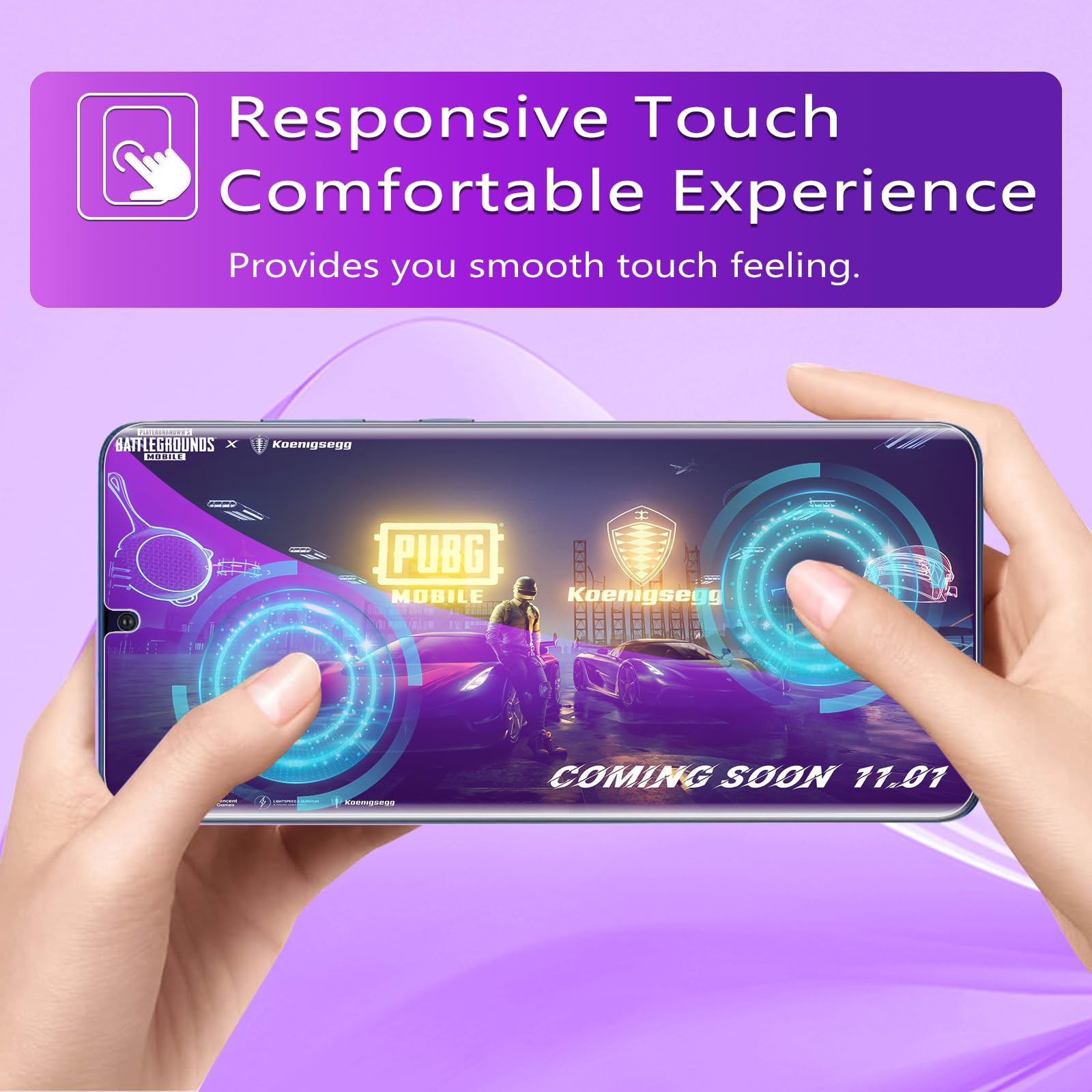 Lesakit 2 Pack Anti-Blue Light Privacy Screen Protector for Galaxy S20 Plus [Not Glass], [Support Fingerprint ID] Anti Spy TPU Flexible Film for Samsung Galaxy S20 Plus 6.7 inch - Purple