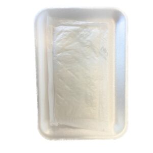 White Foam Trays with Absorbent Meat Pads For Meat Poulty Fish Size 8 1/4" x 5 3/4" (12)