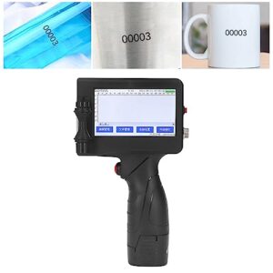 Tgoon Handheld Inkjet Printer, Portable Inkjet Printer US 100‑240V Unidirectional Printing Smoothly Operation Comfortable Handle for Office