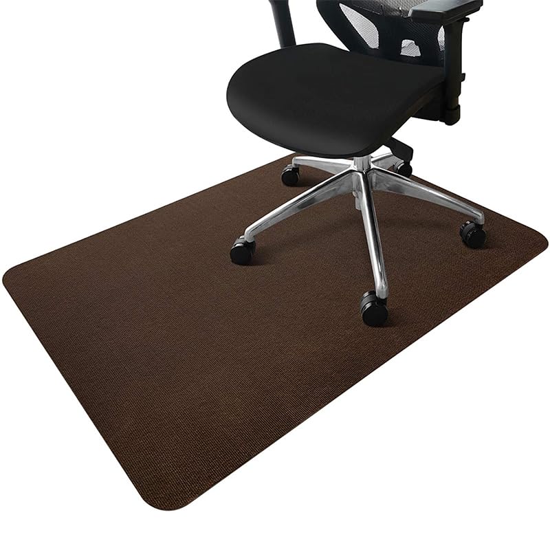 Office Chair Mat for Hardwood Floor, Jihaiboda 36 "× 48" Office Gaming Computer Desk Chair Rolling Floor Mat, Low Pile Carpet, Large Anti-Slip Floor Protector for Home Ofiice(Brown)