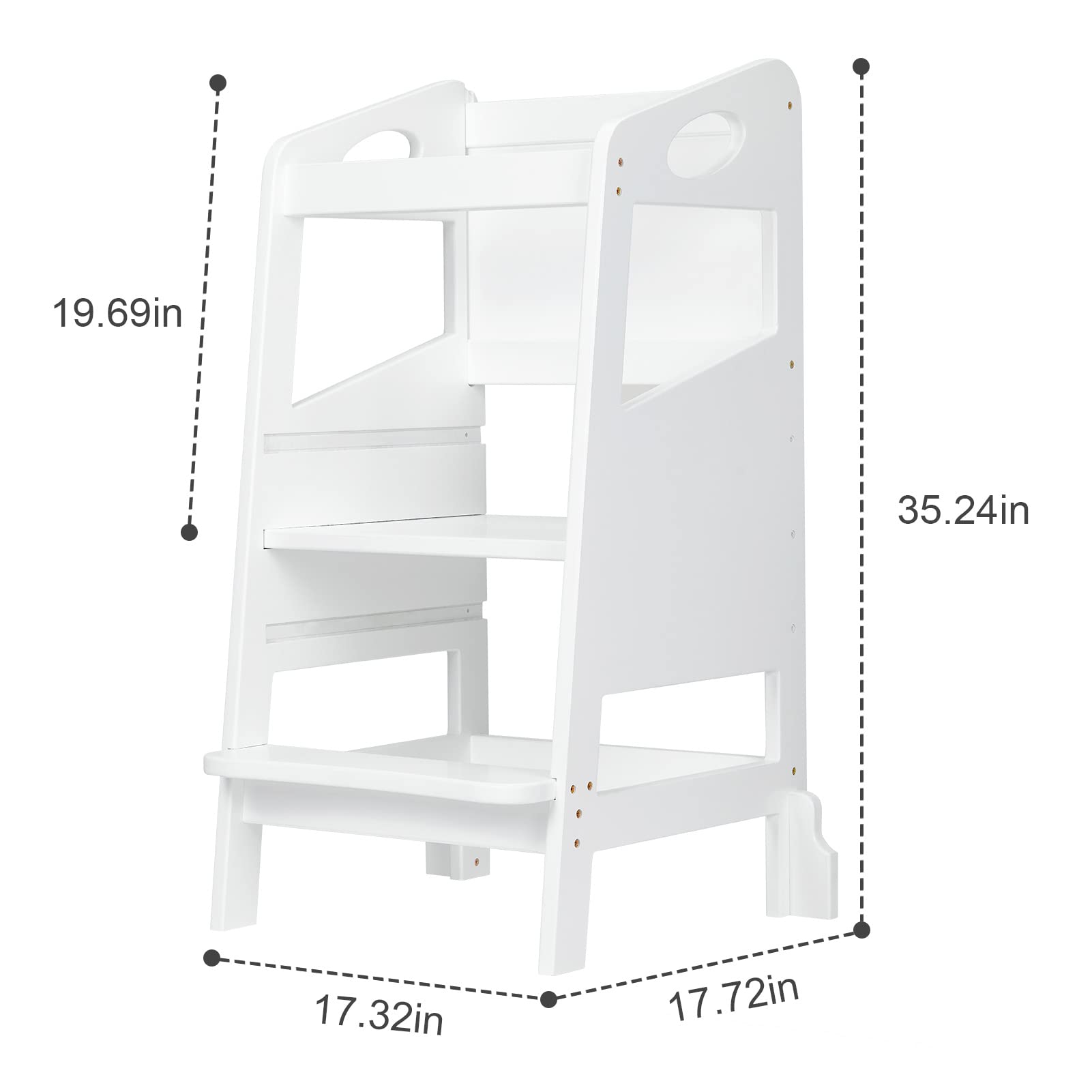 Wooden Toddler Tower for Learning,GAOMON Toddler Step Stool for Bathroom Sink&Kitchen Counter,Toddler Tower with Anti-tip Feet,Kitchen Little Helper Stool for Children,White