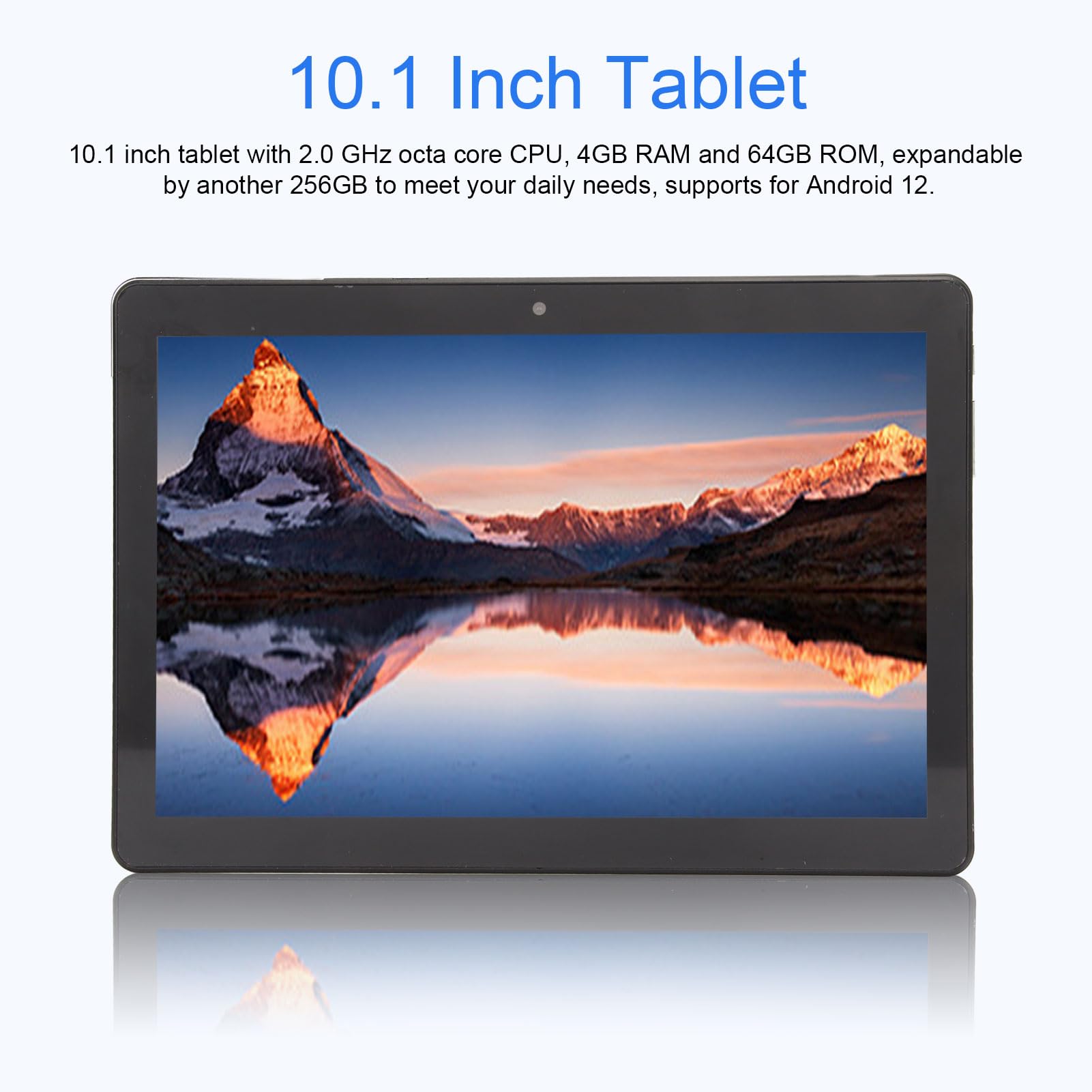 Gugxiom 10.1 Inch Tablet, IPS HD Display, 1920x1200 Resolution, 4GB RAM 64GB ROM, Octa Core CPU, with Bluetooth Headset, Dual Camera, for Work Study Home Office (US Plug)