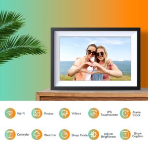 Apofial 16G Digital Picture Frame 10.1 Inch WiFi Digital Photo Frame,1280 * 800 HD IPS Touch Screen Smart Cloud Photo Frame, to Share Photos Or Videos Remotely Via APP Email