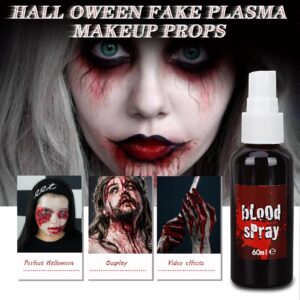 Halloween Fake Blood Spray Makeup,Realistic Effects Fake Blood Washable for Scar Wound and Clothes,Fake Blood for Eyes Drips Nose Bleeds,Halloween Blood for Cosplay SFX Zombie Vampire Special Effects