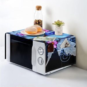 gomyblomy butterfly & flowers refrigerator dust cover,non-slip washer/dryer top,lightweight oven waterproof top with storage bag for women, size s