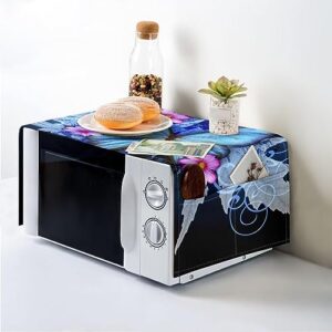 Gomyblomy Butterfly & Flowers Refrigerator Dust Cover,Non-slip Washer/Dryer Top,Lightweight Oven Waterproof Top with Storage Bag for Women, Size S