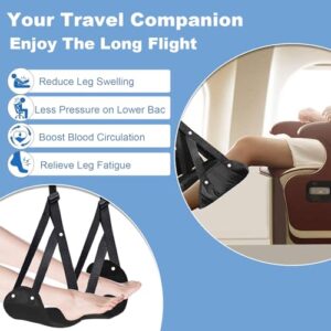 Portable Airplane Foot Rest Foot Hammock -Upgraded Ergonomic Adjustable Airplane Travel Essentials,Long Flight Essentials to Relax Your Feet Helps to Prevent Swelling and Soreness