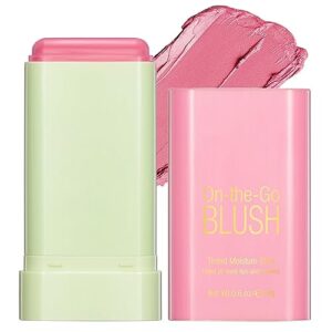 multi-use cream blush stick, blush cheek stick tinted moisture stick solid moisturizer stick, waterproof blusher and shadow lips for cheek makeup (shy pink, 1pcs)