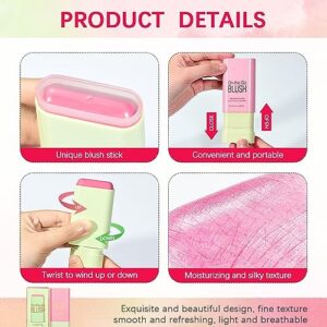 Multi-Use Cream Blush Stick, Blush Cheek Stick Tinted Moisture Stick Solid Moisturizer Stick, Waterproof Blusher and Shadow Lips for Cheek Makeup (shy pink, 1pcs)