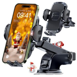 eyemay 2023 upgraded car phone holder - [ bumpy roads friendly ] phone mount for car dashboard windshield air vent 3 in 1, hand free mount for iphone 15 14 13 12 pro max samsung all cell phones